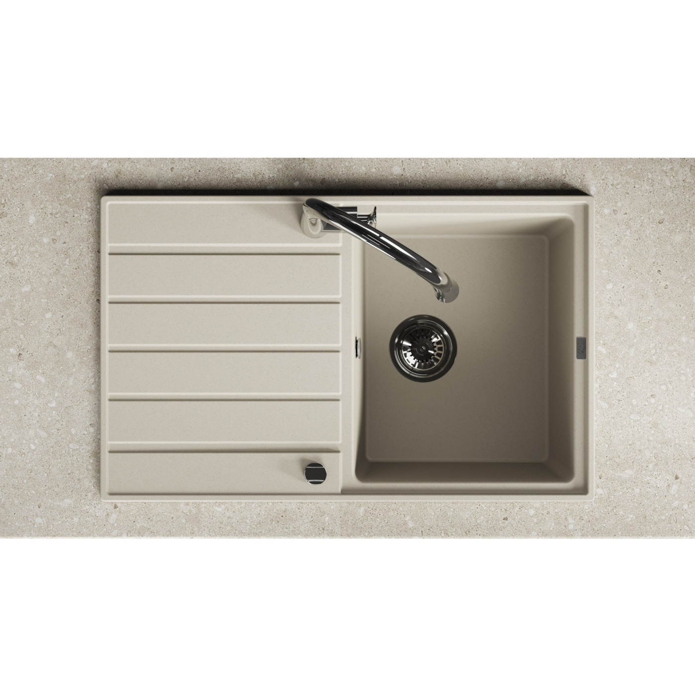 Zlew Zlewozmywak Granitowy Beżowy Margarita Zlew Zlewozmywak Granitowy Beżowy Margarita
