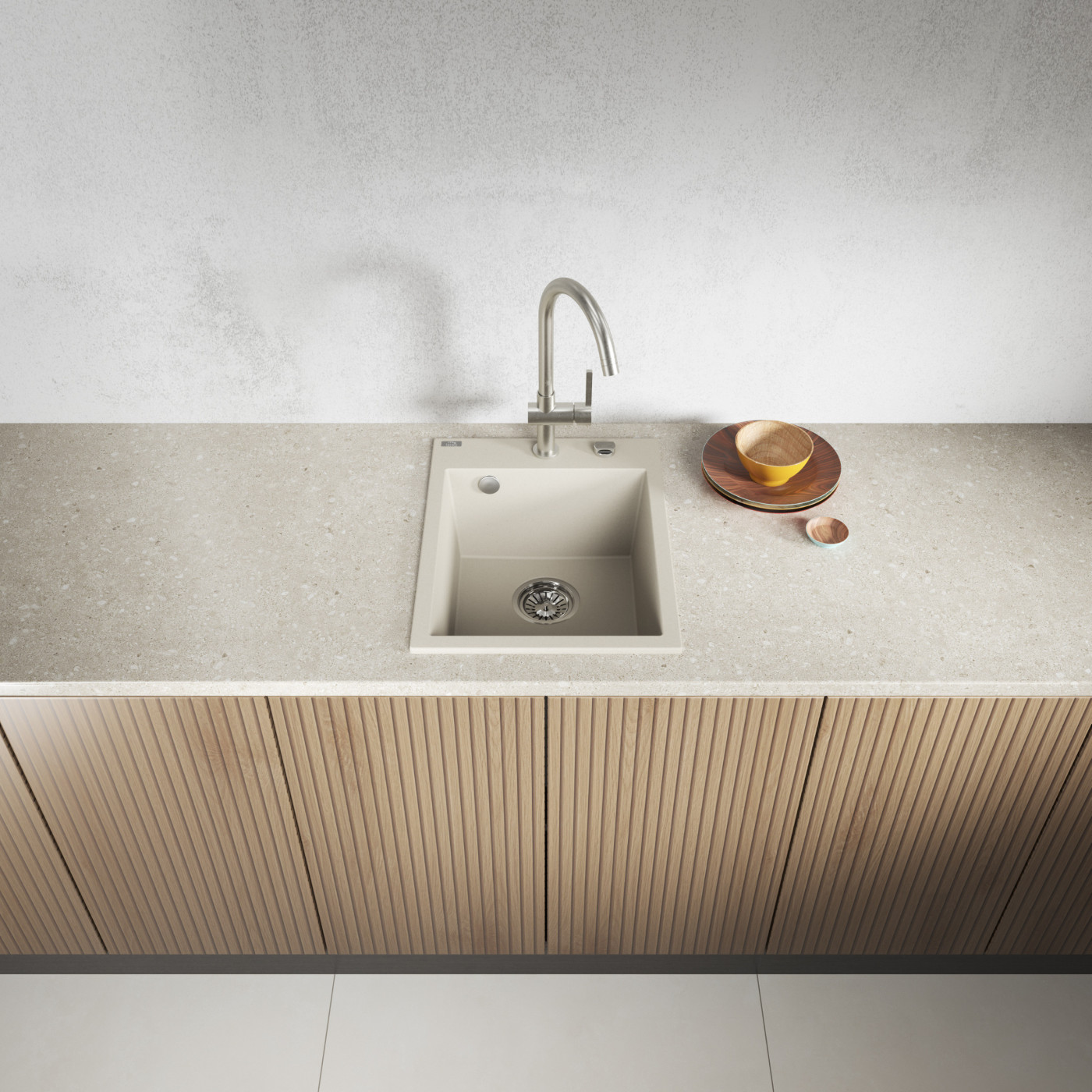 Zlew Zlewozmywak Granitowy Beżowy MONCHICHI Zlew Zlewozmywak Granitowy Beżowy MONCHICHI