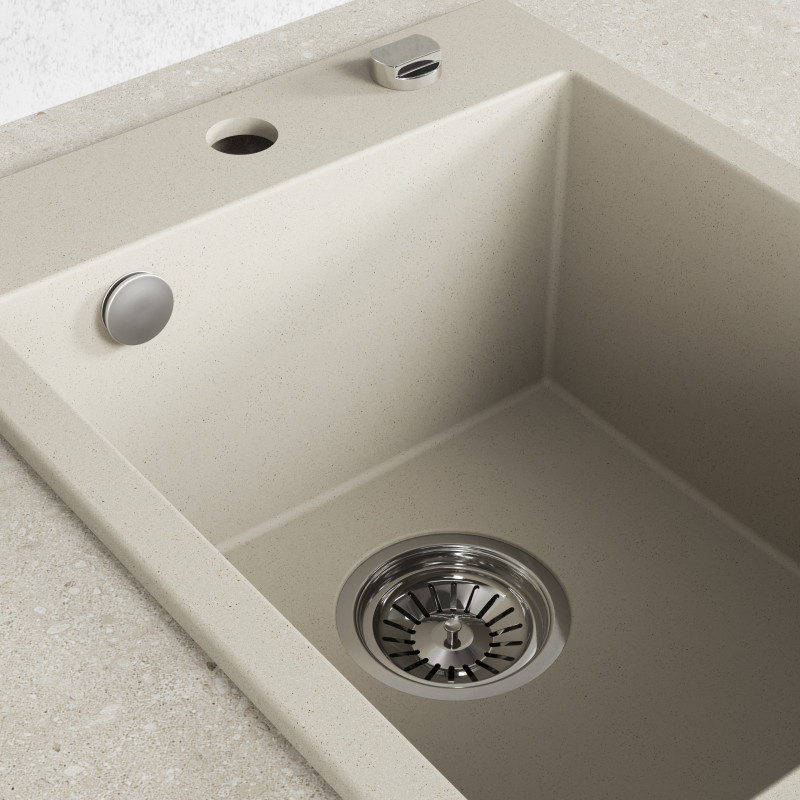 Zlew Zlewozmywak Granitowy Beżowy MONCHICHI Zlew Zlewozmywak Granitowy Beżowy MONCHICHI