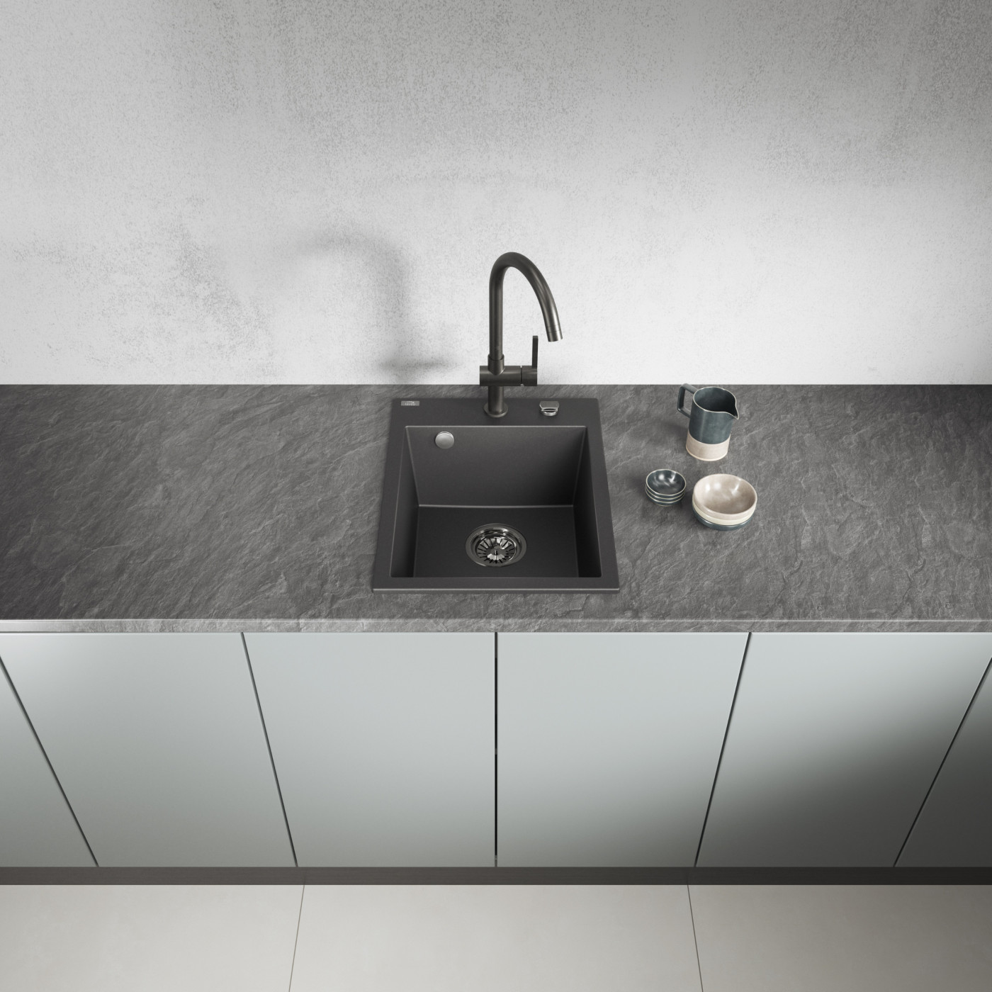 Zlew Zlewozmywak Granitowy Czarny MONCHICHI Zlew Zlewozmywak Granitowy Czarny MONCHICHI