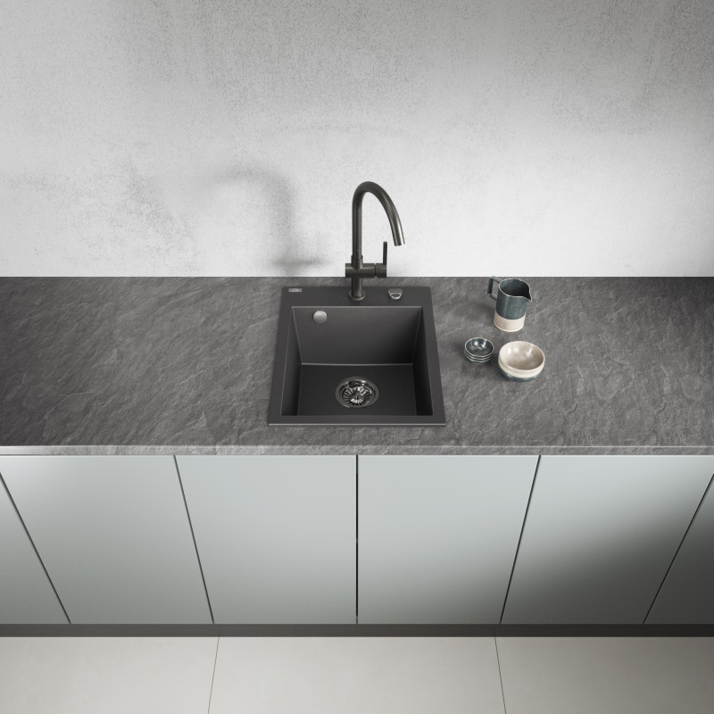Zlew Zlewozmywak Granitowy Czarny MONCHICHI Zlew Zlewozmywak Granitowy Czarny MONCHICHI