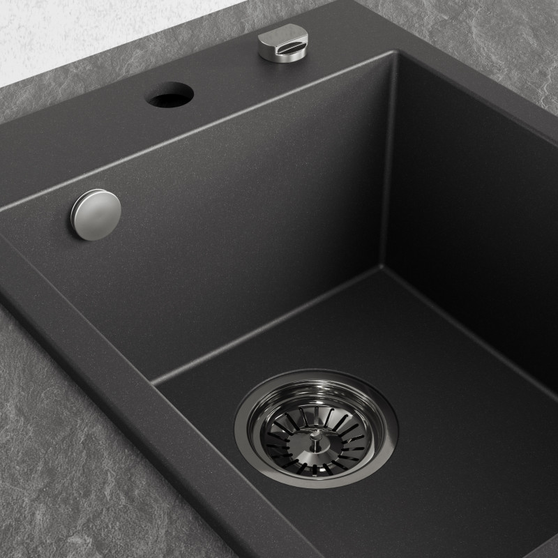 Zlew Zlewozmywak Granitowy Czarny MONCHICHI Zlew Zlewozmywak Granitowy Czarny MONCHICHI