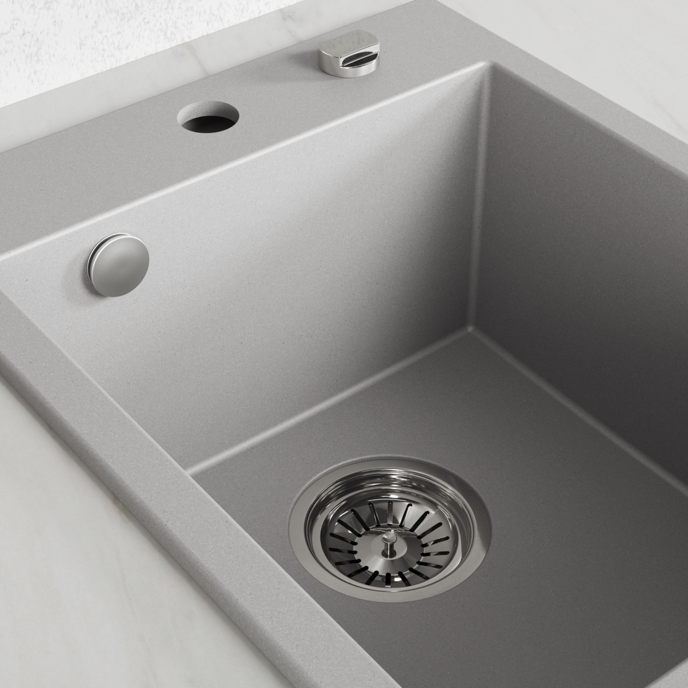Zlew Zlewozmywak Granitowy Szary MONCHICHI Zlew Zlewozmywak Granitowy Szary MONCHICHI