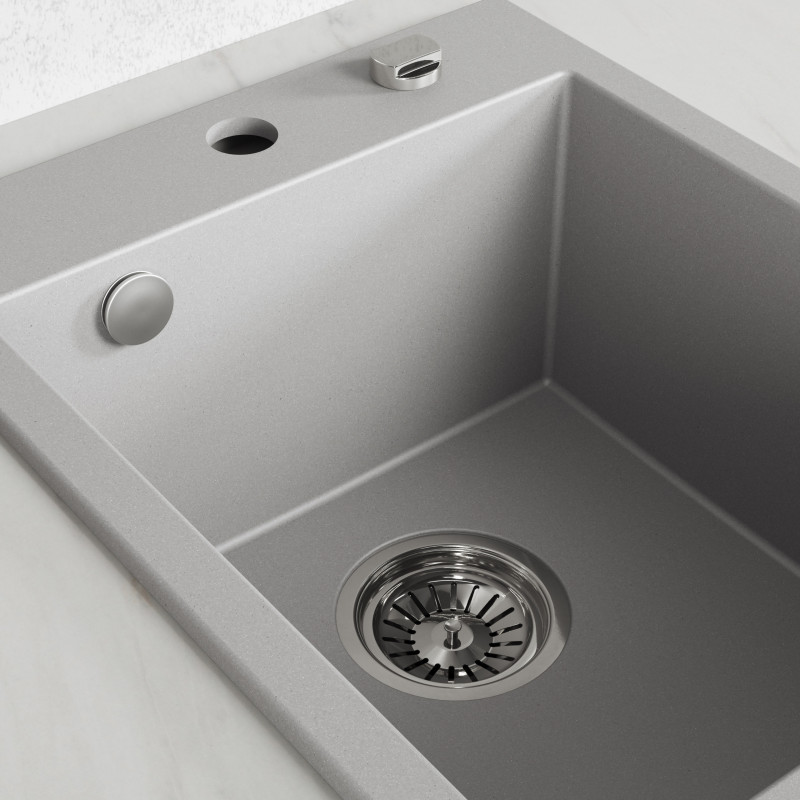 Zlew Zlewozmywak Granitowy Szary MONCHICHI Zlew Zlewozmywak Granitowy Szary MONCHICHI