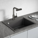 Zlewozmywak Jednokomorowy Granitowy Czarny TAU Zlewozmywak Jednokomorowy Granitowy Czarny TAU