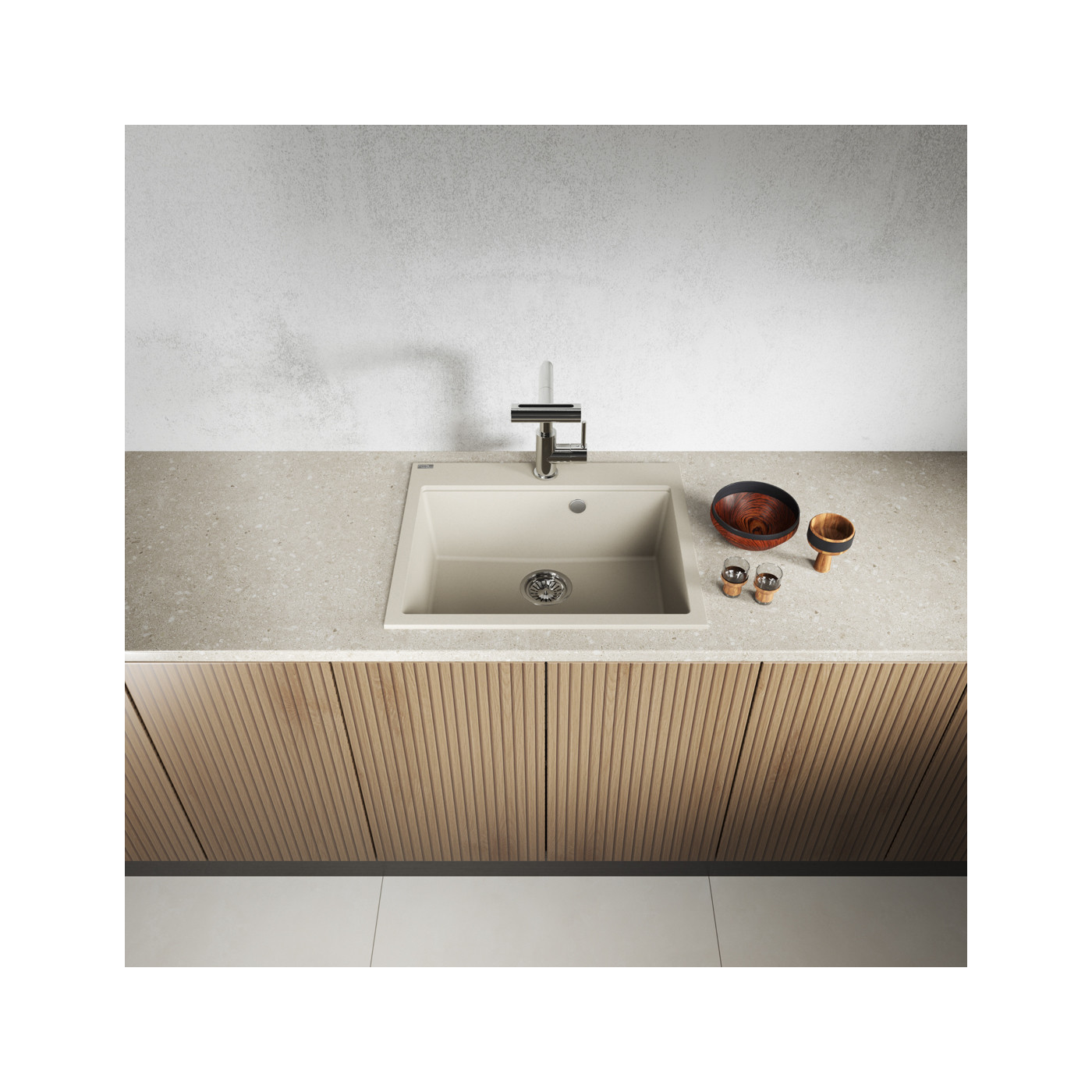 Zlew Zlewozmywak Granitowy Beżowy TAU Zlew Zlewozmywak Granitowy Beżowy TAU