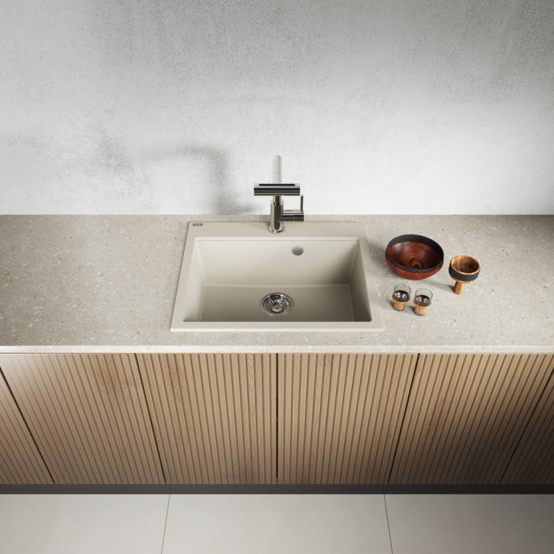 Zlew Zlewozmywak Granitowy Beżowy TAU Zlew Zlewozmywak Granitowy Beżowy TAU