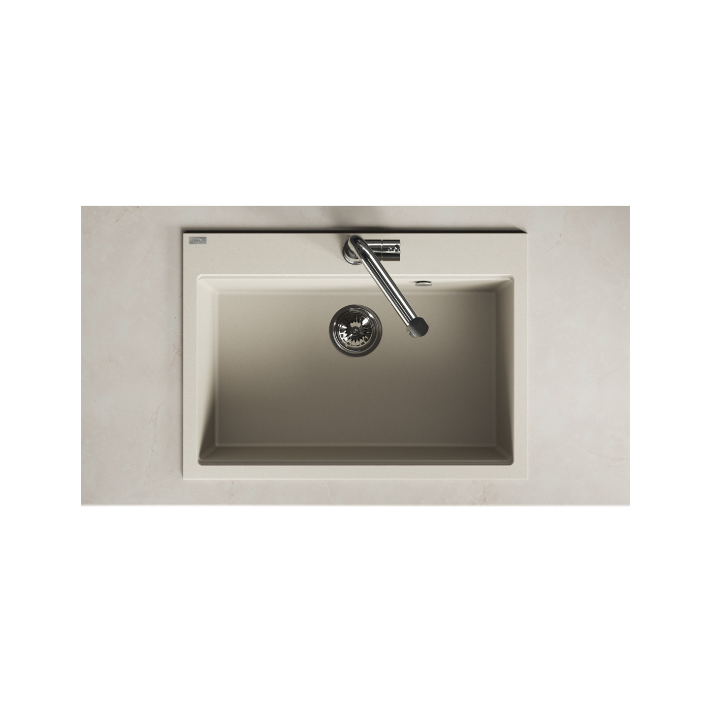 Zlew Zlewozmywak Granitowy Beżowy Laveo TAU Wpuszczany Zlew Zlewozmywak Granitowy Beżowy Laveo TAU Wpuszczany