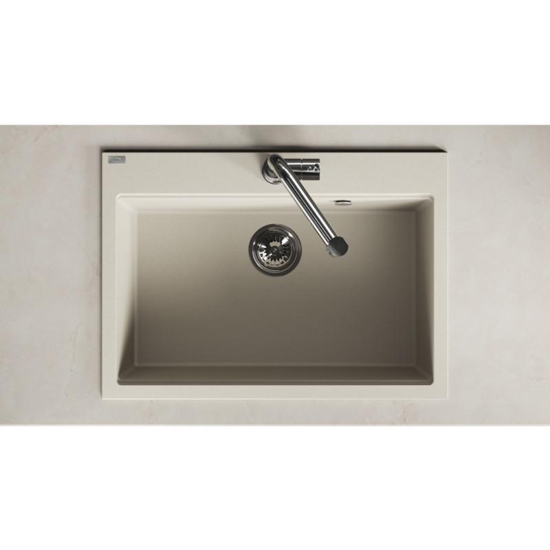 Zlew Zlewozmywak Granitowy Beżowy Laveo TAU Wpuszczany Zlew Zlewozmywak Granitowy Beżowy Laveo TAU Wpuszczany