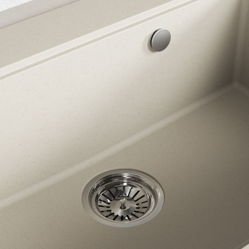 Zlew Zlewozmywak Granitowy Beżowy Laveo TAU Wpuszczany Zlew Zlewozmywak Granitowy Beżowy Laveo TAU Wpuszczany