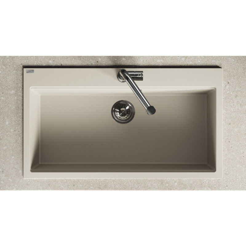 Zlewozmywak Granitowy Beżowy Laveo TAU Wpuszczany Zlewozmywak Granitowy Beżowy Laveo TAU Wpuszczany