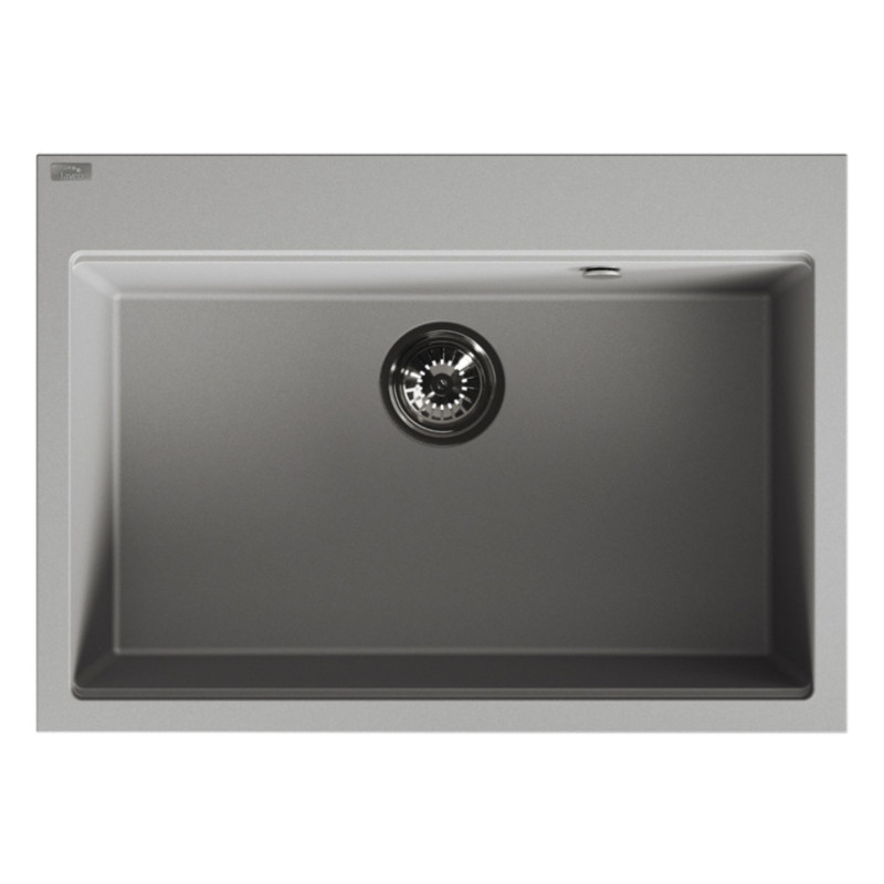 Zlewozmywak Granitowy 1 komorowy 50x70cm z syfonem Szary TAU Laveo Zlewozmywak Granitowy 1 komorowy 50x70cm z syfonem Szary TAU Laveo