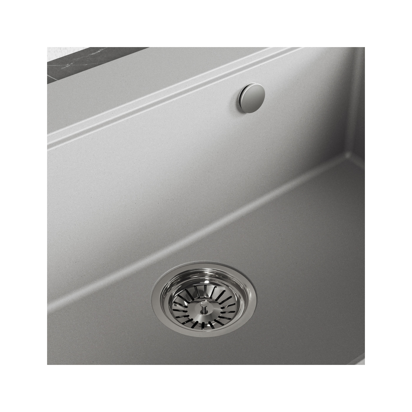 Zlewozmywak Granitowy 1 komorowy 50x70cm z syfonem Szary TAU Laveo Zlewozmywak Granitowy 1 komorowy 50x70cm z syfonem Szary TAU Laveo