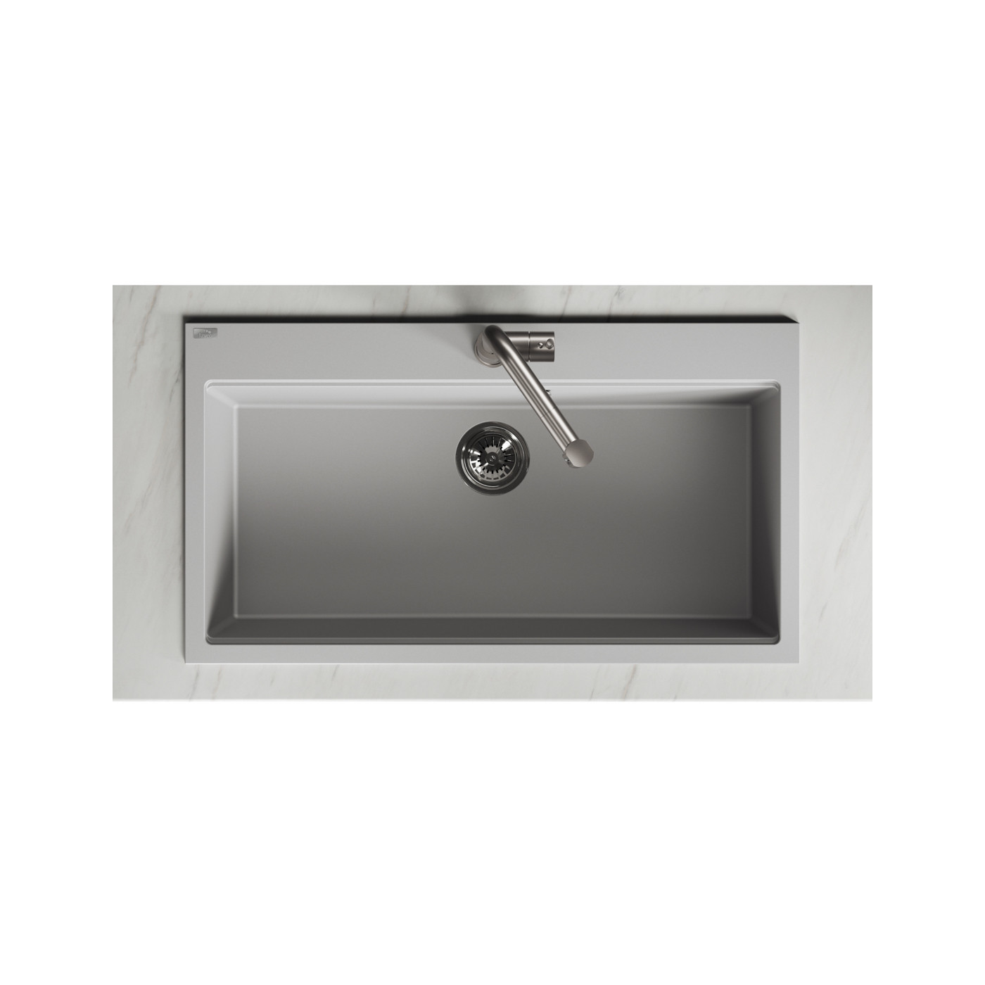 Zlewozmywak Granitowy 1 komorowy 50x90cm z syfonem Szary TAU Laveo Zlewozmywak Granitowy 1 komorowy 50x90cm z syfonem Szary TAU Laveo