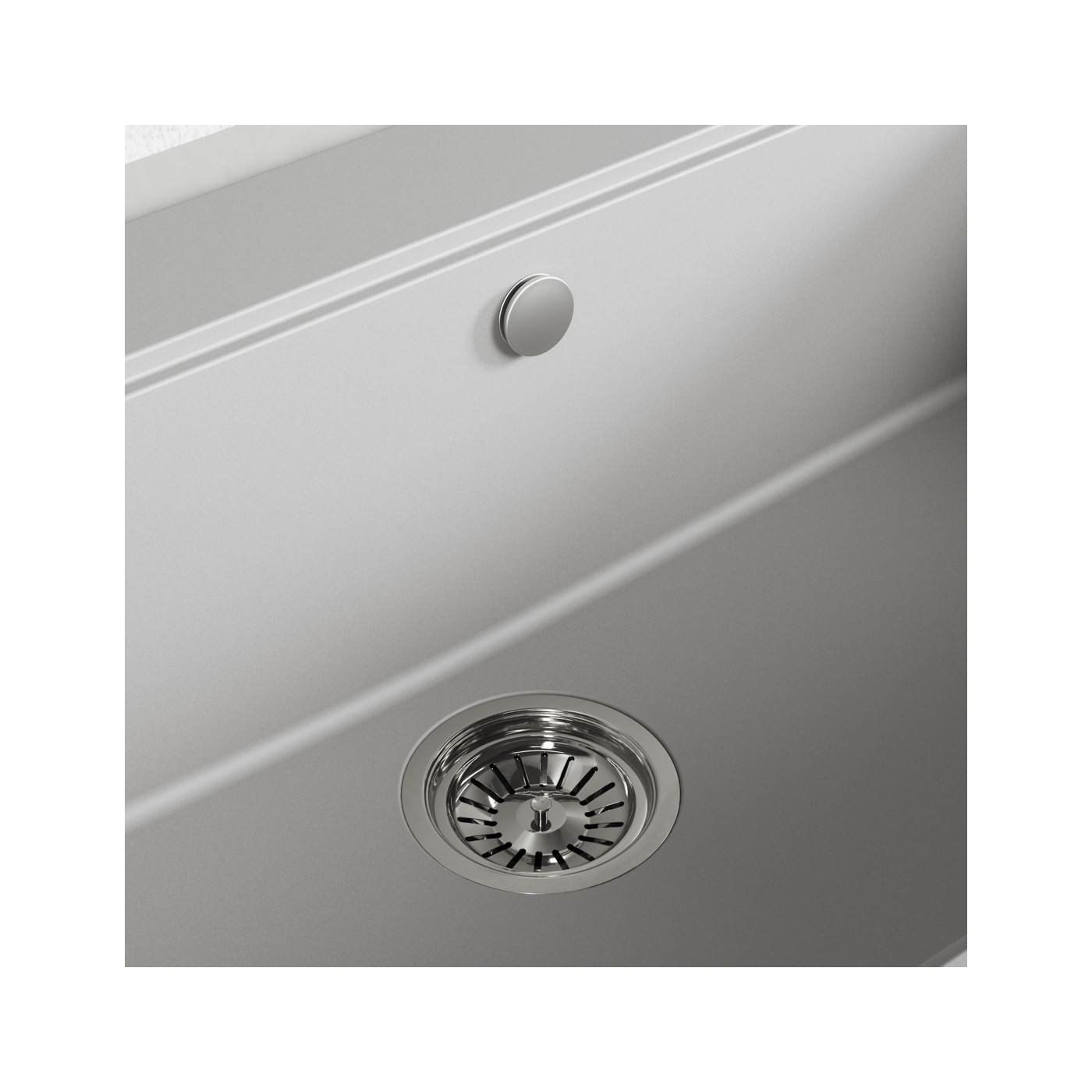 Zlewozmywak Granitowy 1 komorowy 50x90cm z syfonem Szary TAU Laveo Zlewozmywak Granitowy 1 komorowy 50x90cm z syfonem Szary TAU Laveo