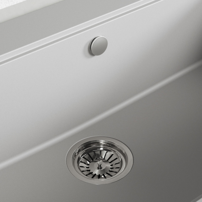 Zlewozmywak Granitowy 1 komorowy 50x90cm z syfonem Szary TAU Laveo Zlewozmywak Granitowy 1 komorowy 50x90cm z syfonem Szary TAU Laveo