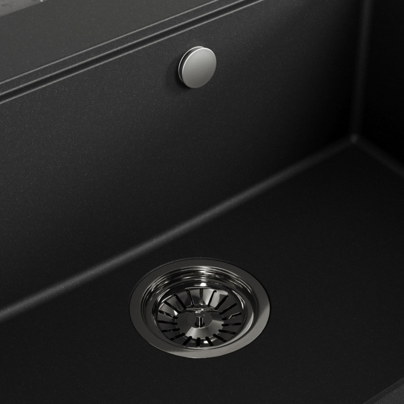 Zlew Zlewozmywak Granitowy Czarny TAU