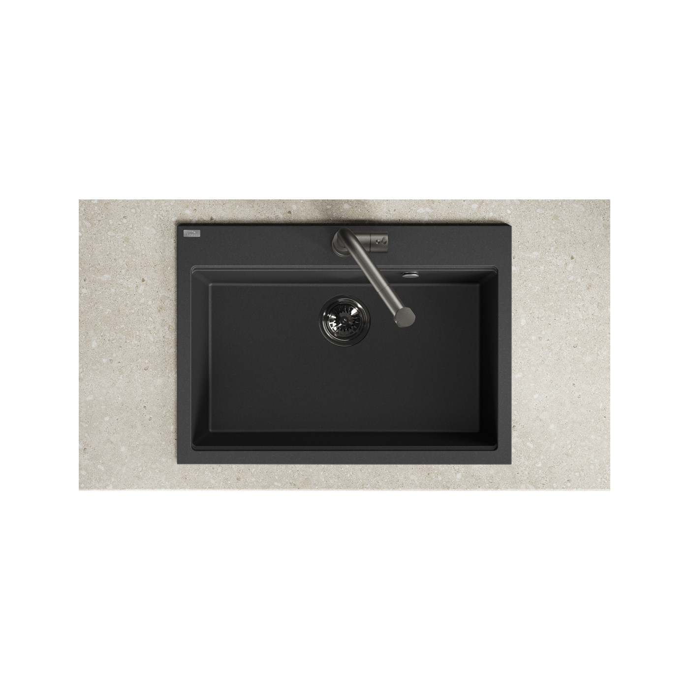 Zlewozmywak Jednokomorowy Granitowy Czarny TAU Laveo