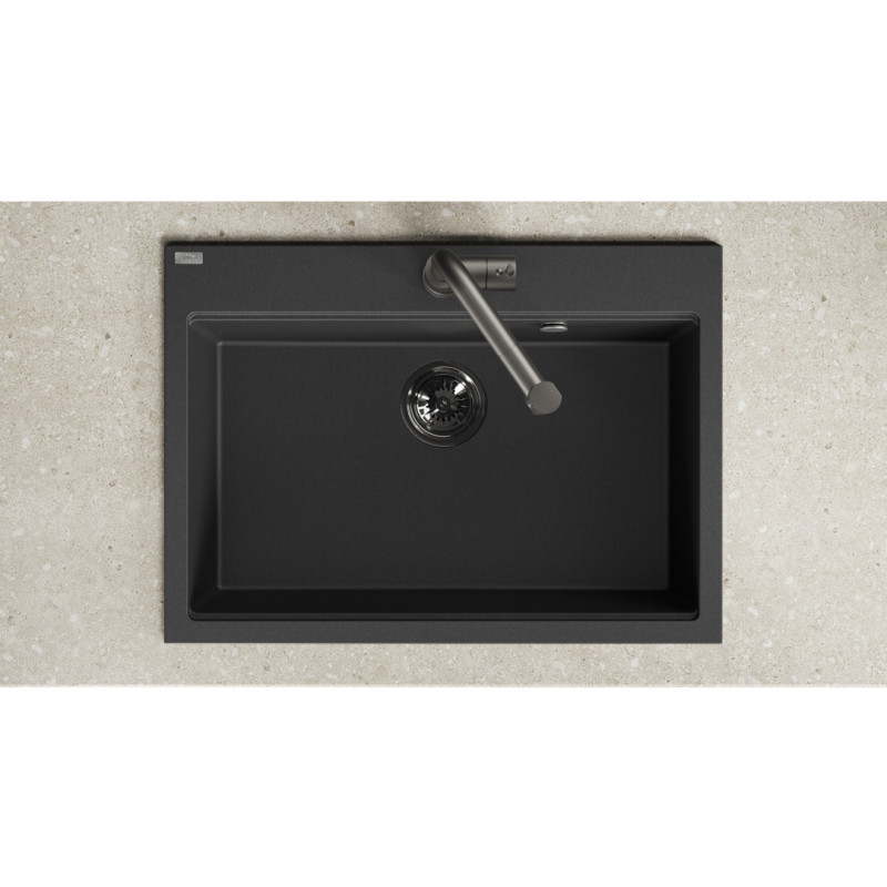 Zlewozmywak Jednokomorowy Granitowy Czarny TAU Laveo
