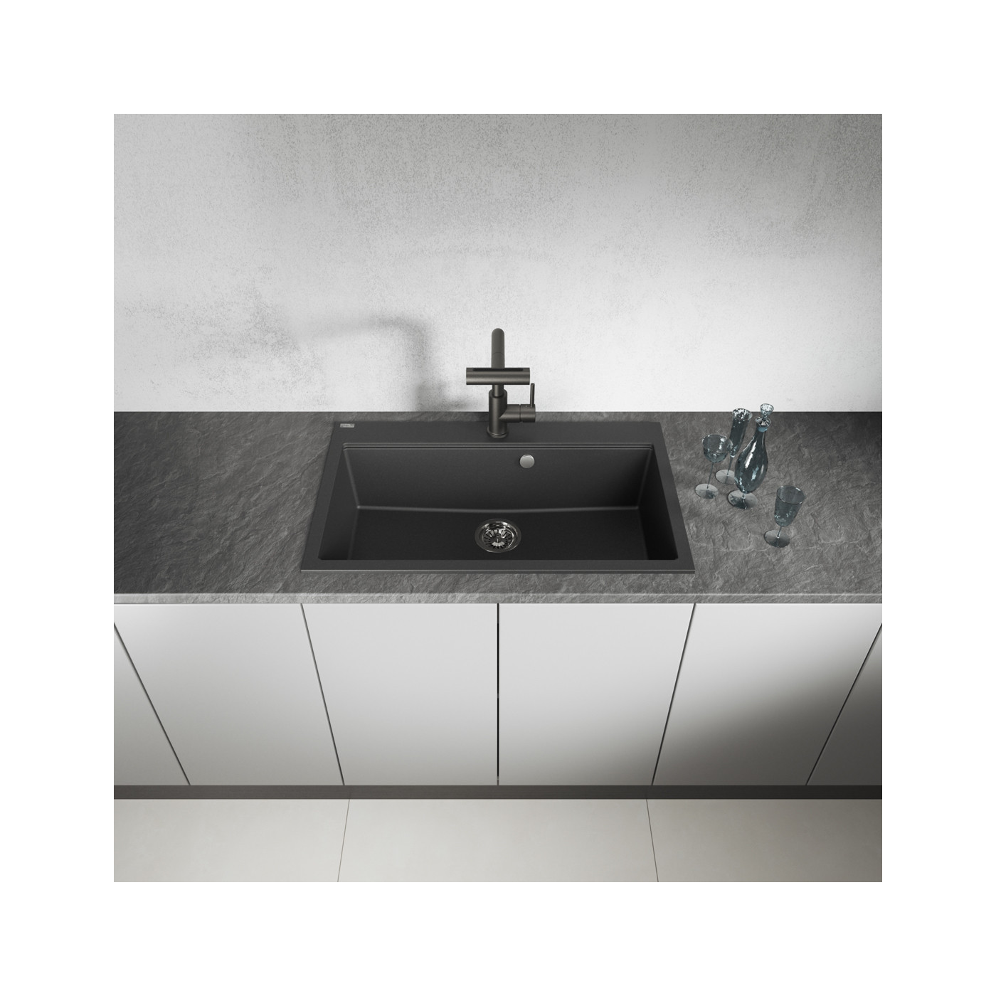 Zlew Zlewozmywak Granitowy Czarny TAU Zlew Zlewozmywak Granitowy Czarny TAU