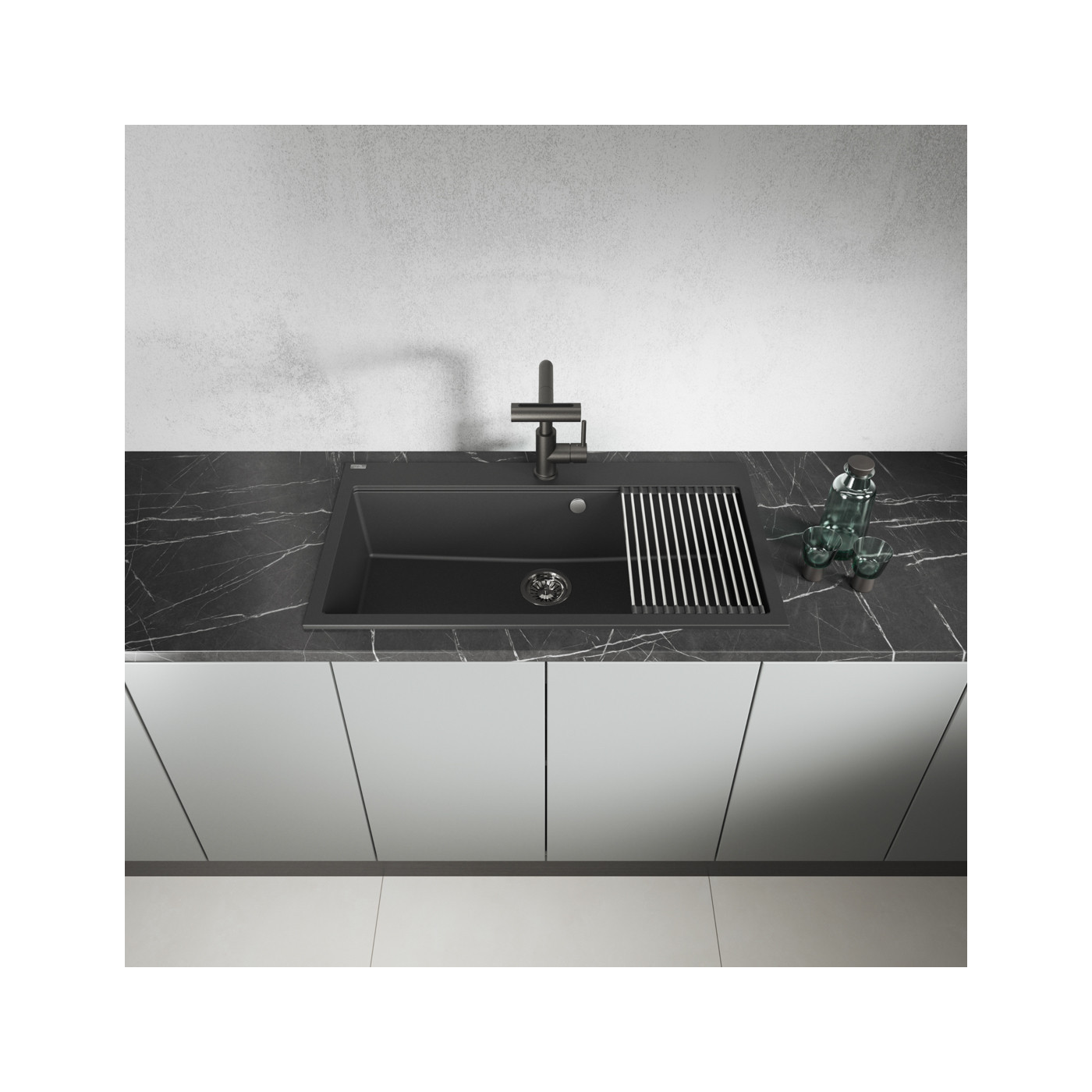 Zlewozmywak Jednokomorowy Granitowy Czarny TAU Laveo Zlewozmywak Jednokomorowy Granitowy Czarny TAU Laveo