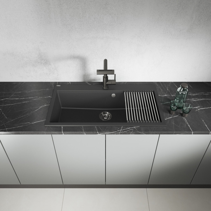 Zlewozmywak Jednokomorowy Granitowy Czarny TAU Laveo Zlewozmywak Jednokomorowy Granitowy Czarny TAU Laveo