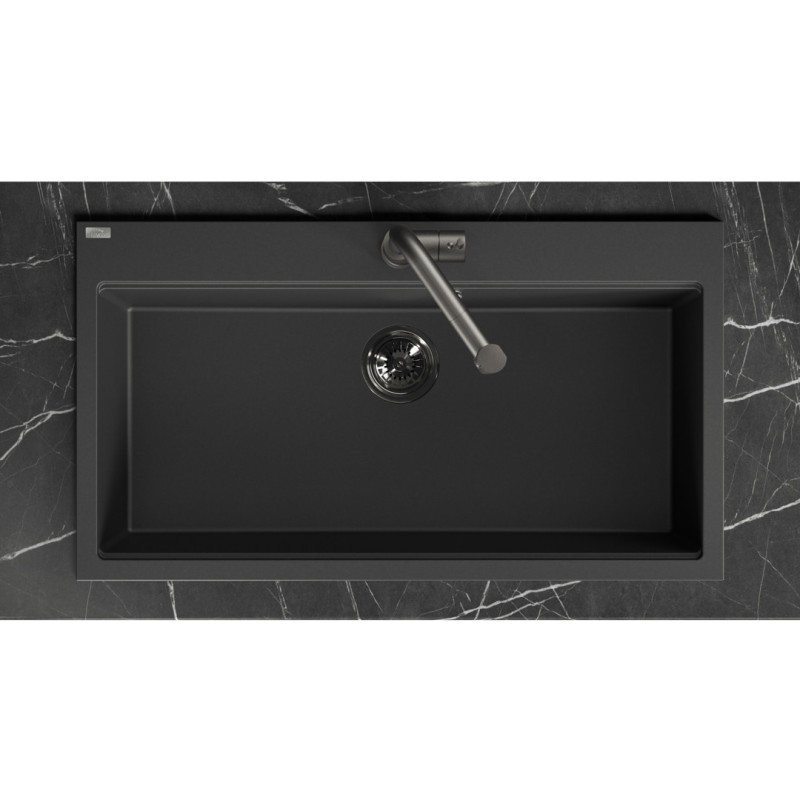 Zlewozmywak Jednokomorowy Granitowy Czarny TAU Laveo Zlewozmywak Jednokomorowy Granitowy Czarny TAU Laveo