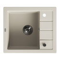 Zlewozmywak Granitowy 1-komorowy ociekacz 50x57cm syfon Laveo TRZYNASTKA Beżowy Zlewozmywak Granitowy 1-komorowy ociekacz 50x57cm syfon Laveo TRZYNASTKA Beżowy