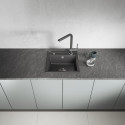 Zlewozmywak Granitowy 1 komorowy 44x44cm z syfonem Czarny TRZYNASTKA Laveo Zlewozmywak Granitowy 1 komorowy 44x44cm z syfonem Czarny TRZYNASTKA Laveo