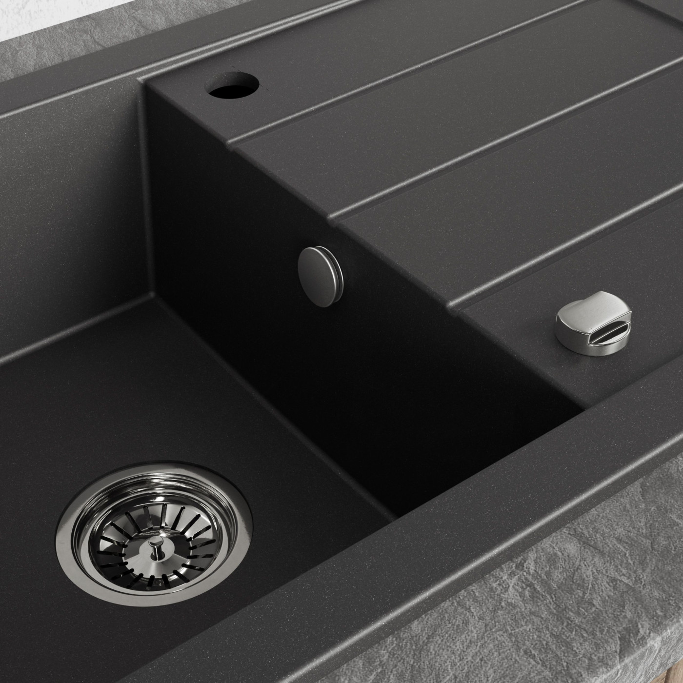 Zlewozmywak Jednokomorowy Granitowy Czarny Ociekacz Trzynastka Zlewozmywak Jednokomorowy Granitowy Czarny Ociekacz Trzynastka