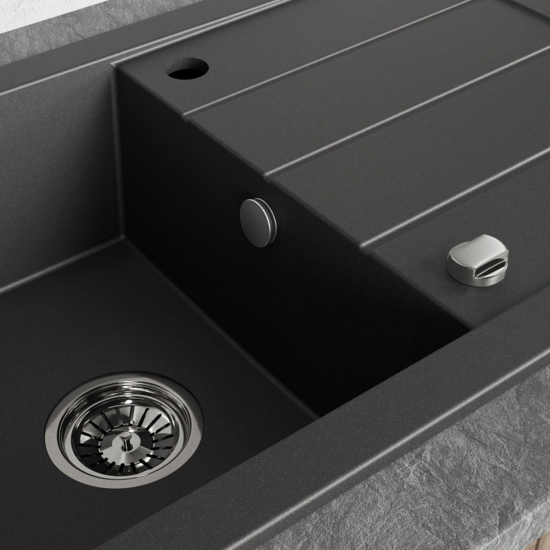 Zlewozmywak Jednokomorowy Granitowy Czarny Ociekacz Trzynastka Zlewozmywak Jednokomorowy Granitowy Czarny Ociekacz Trzynastka