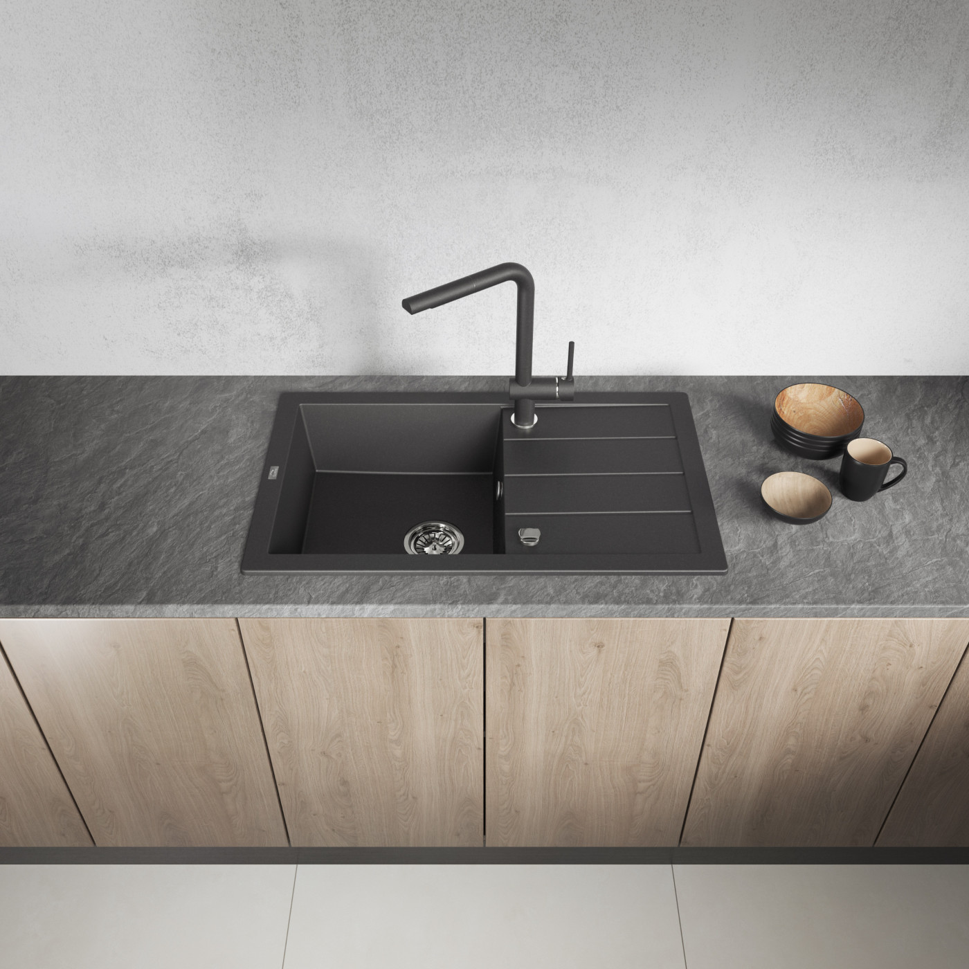 Zlewozmywak Jednokomorowy Granitowy Czarny Ociekacz Trzynastka Zlewozmywak Jednokomorowy Granitowy Czarny Ociekacz Trzynastka