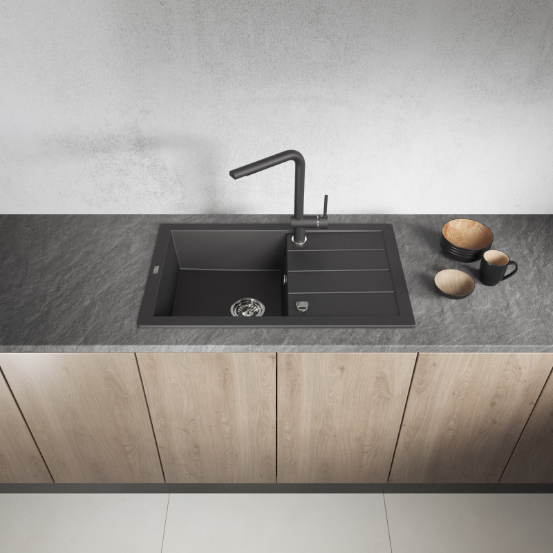 Zlewozmywak Jednokomorowy Granitowy Czarny Ociekacz Trzynastka Zlewozmywak Jednokomorowy Granitowy Czarny Ociekacz Trzynastka