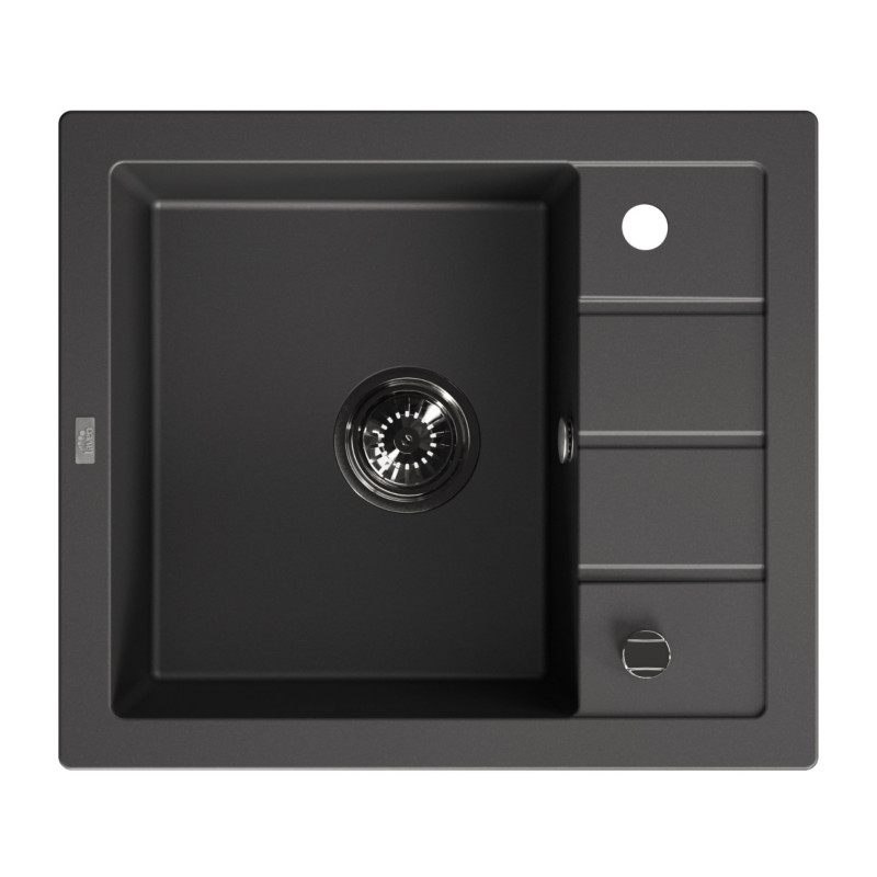 Zlewozmywak Granitowy 1-komorowy ociekacz 50x57cm syfon Laveo TRZYNASTKA Beżowy Zlewozmywak Granitowy 1-komorowy ociekacz 50x57cm syfon Laveo TRZYNASTKA Beżowy