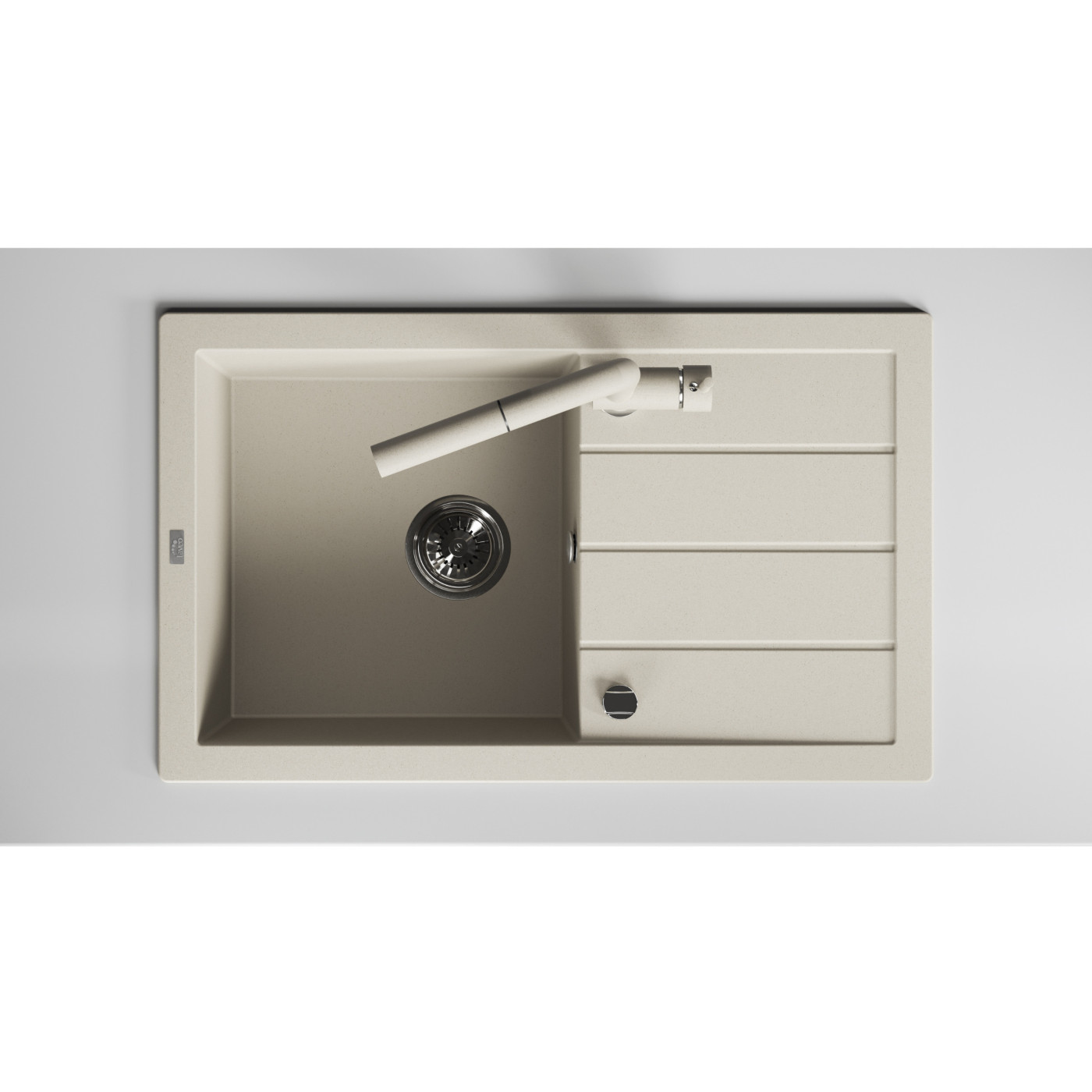 Zlewozmywak Jednokomorowy Granitowy Beżowy Ociekacz Trzynastka Zlewozmywak Jednokomorowy Granitowy Beżowy Ociekacz Trzynastka