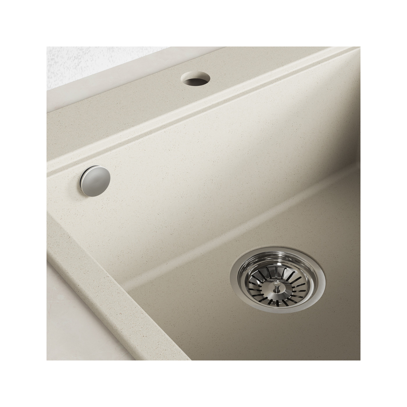 Zlewozmywak Jednokomorowy Granitowy Beżowy TAU Zlewozmywak Jednokomorowy Granitowy Beżowy TAU