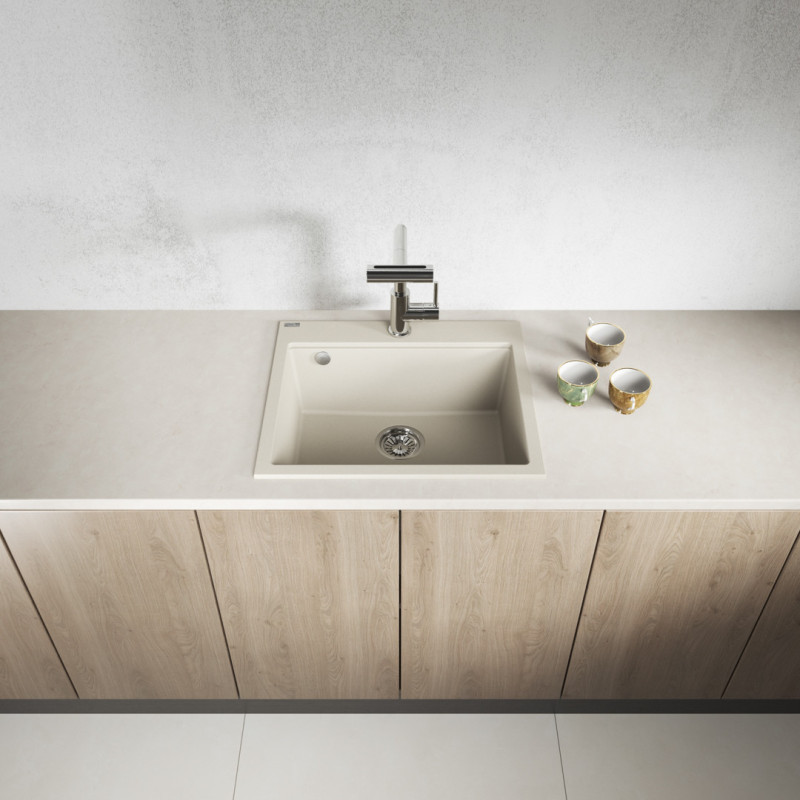 Zlewozmywak Jednokomorowy Granitowy Beżowy TAU Zlewozmywak Jednokomorowy Granitowy Beżowy TAU