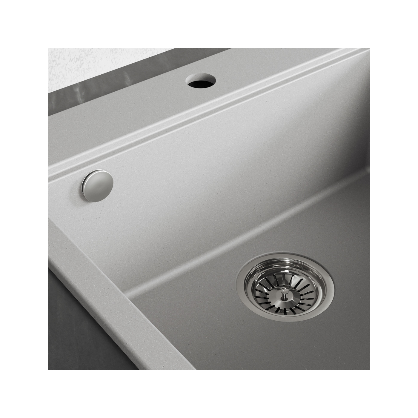 Zlewozmywak Jednokomorowy Granitowy Szary TAU Zlewozmywak Jednokomorowy Granitowy Szary TAU