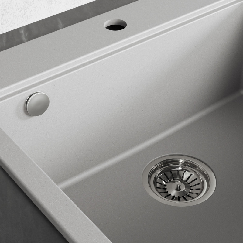 Zlewozmywak Jednokomorowy Granitowy Szary TAU Zlewozmywak Jednokomorowy Granitowy Szary TAU