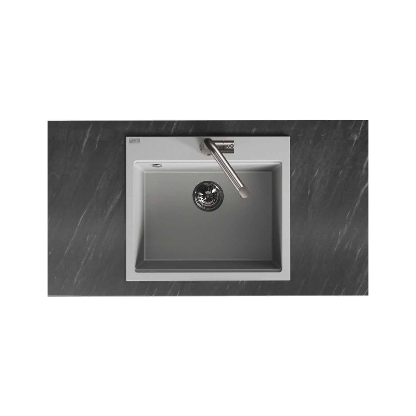 Zlewozmywak Jednokomorowy Granitowy Szary TAU Zlewozmywak Jednokomorowy Granitowy Szary TAU