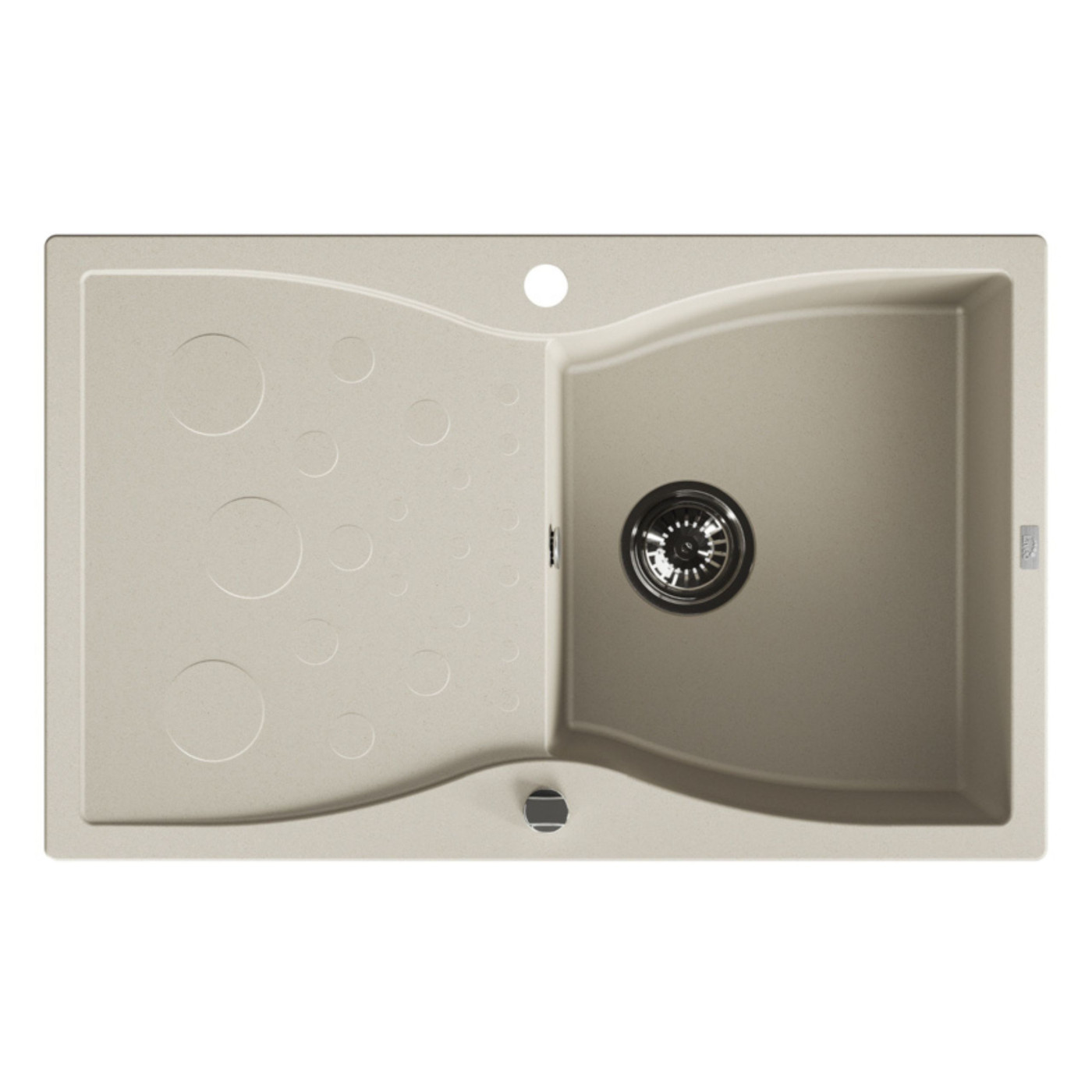 Zlew Zlewozmywak Granitowy Beżowy z Ociekaczem Laveo Molokin Wpuszczany