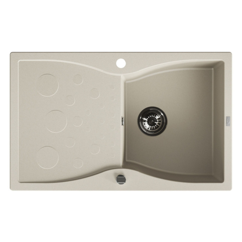 Zlew Zlewozmywak Granitowy Beżowy z Ociekaczem Laveo Molokin Wpuszczany
