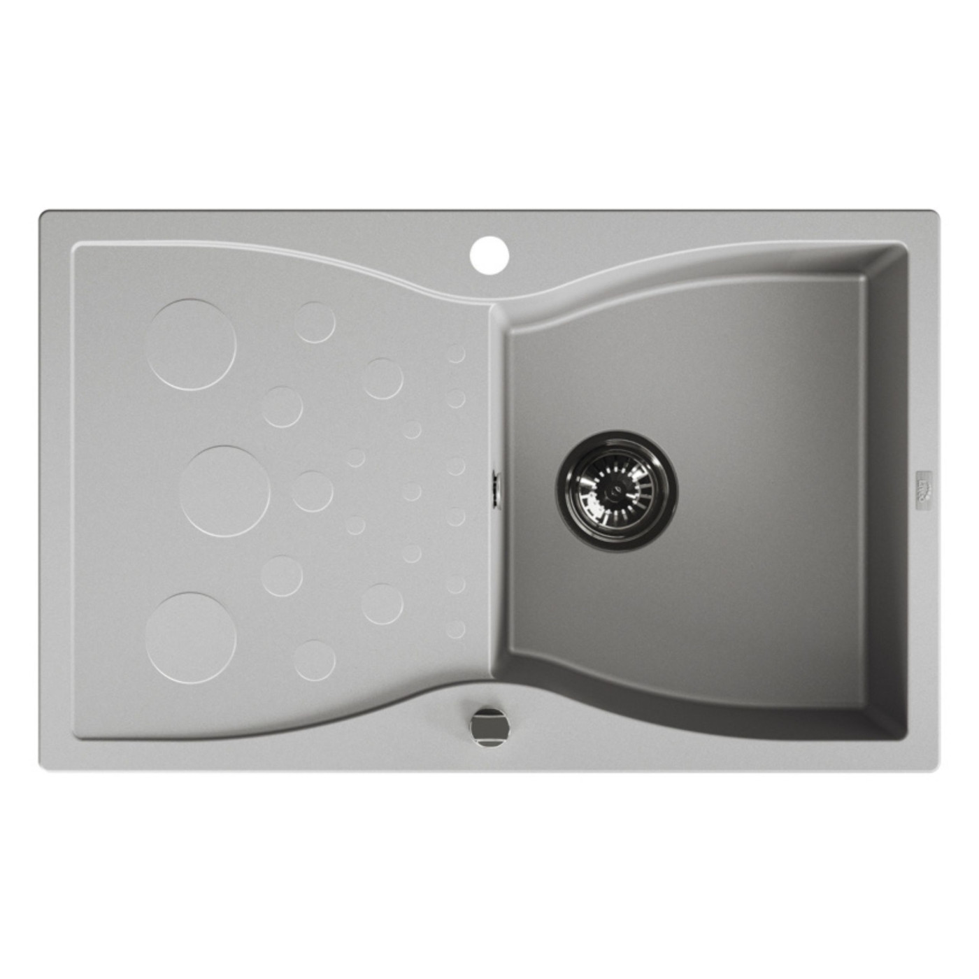 Zlew Zlewozmywak Granitowy Jednokomorowy z ociekaczem 50x80cm syfon Szary MOLOKIN Laveo Zlew Zlewozmywak Granitowy Jednokomorowy z ociekaczem 50x80cm syfon Szary MOLOKIN Laveo