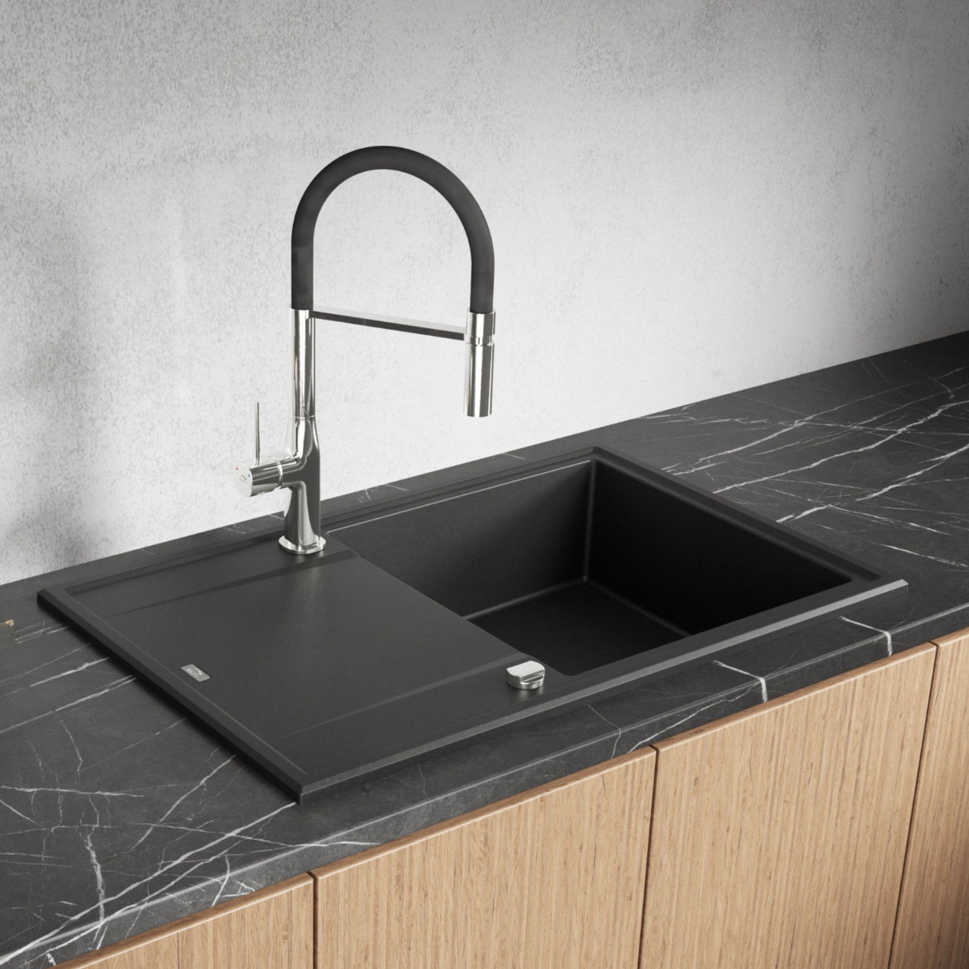 Zlew Zlewozmywak Granitowy Czarny Megalo Zlew Zlewozmywak Granitowy Czarny Megalo