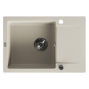 Zlewozmywak Granitowy Jednokomorowy Beżowy Zlewozmywak Granitowy Jednokomorowy Beżowy