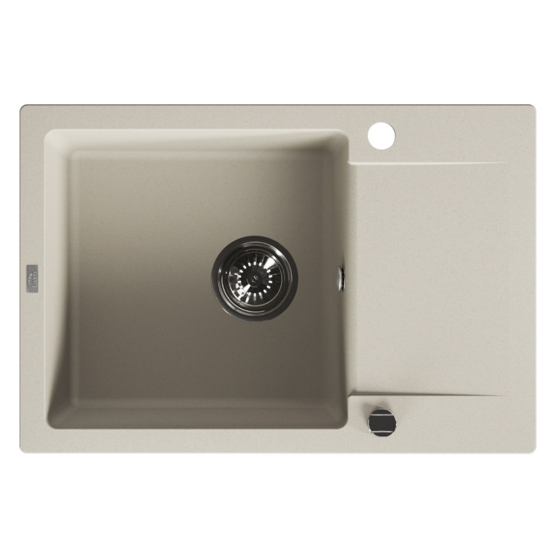 Zlewozmywak Granitowy Jednokomorowy Beżowy Zlewozmywak Granitowy Jednokomorowy Beżowy