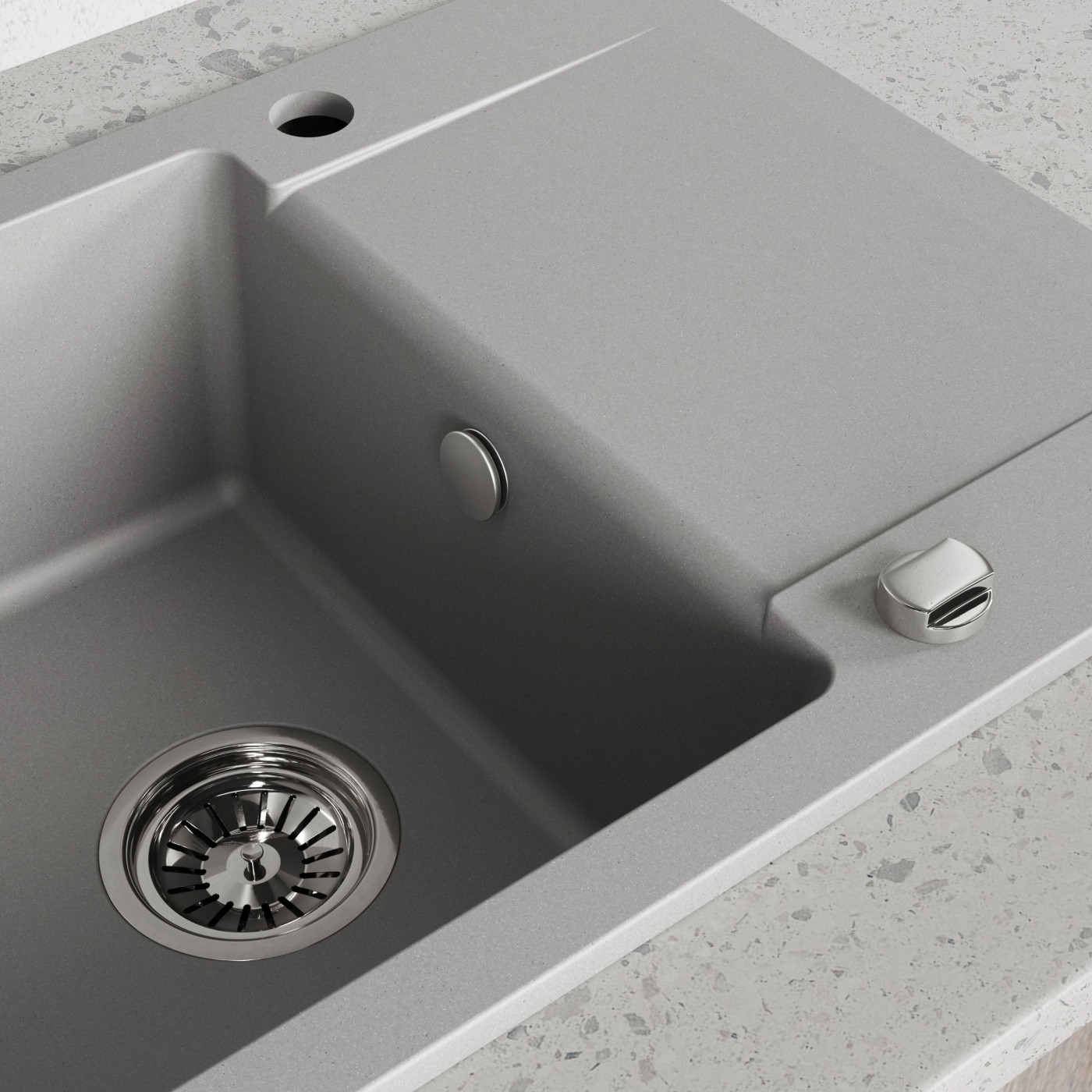 Zlewozmywak Granitowy Jednokomorowy Szary Zlewozmywak Granitowy Jednokomorowy Szary