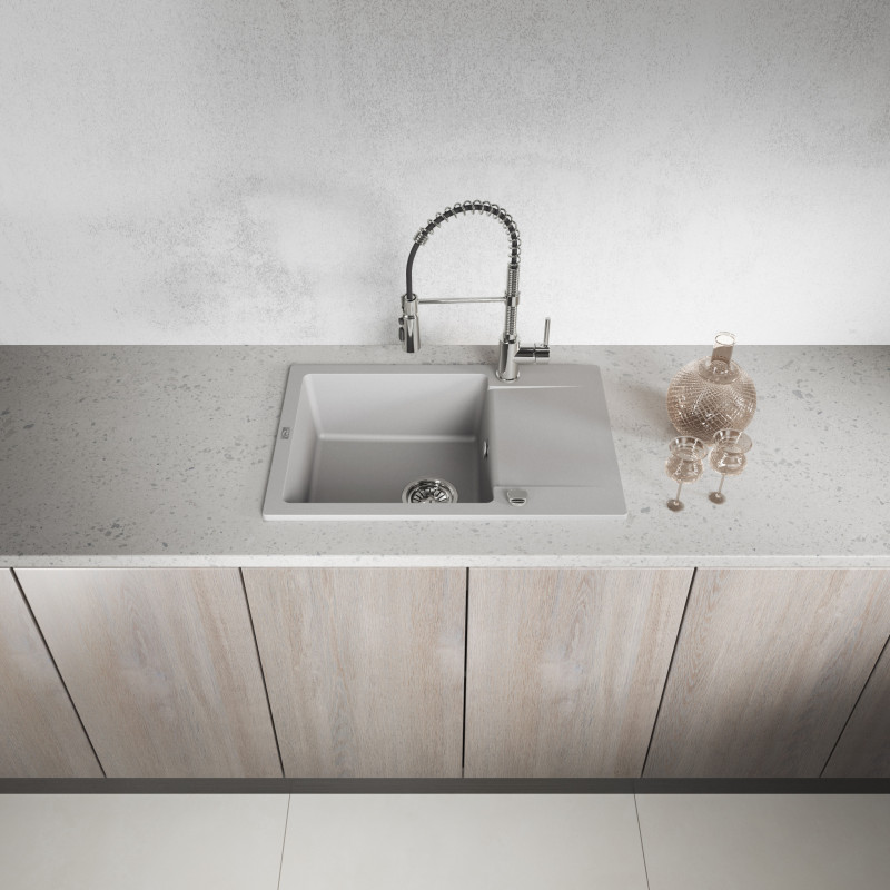 Zlewozmywak Granitowy Jednokomorowy Szary Zlewozmywak Granitowy Jednokomorowy Szary