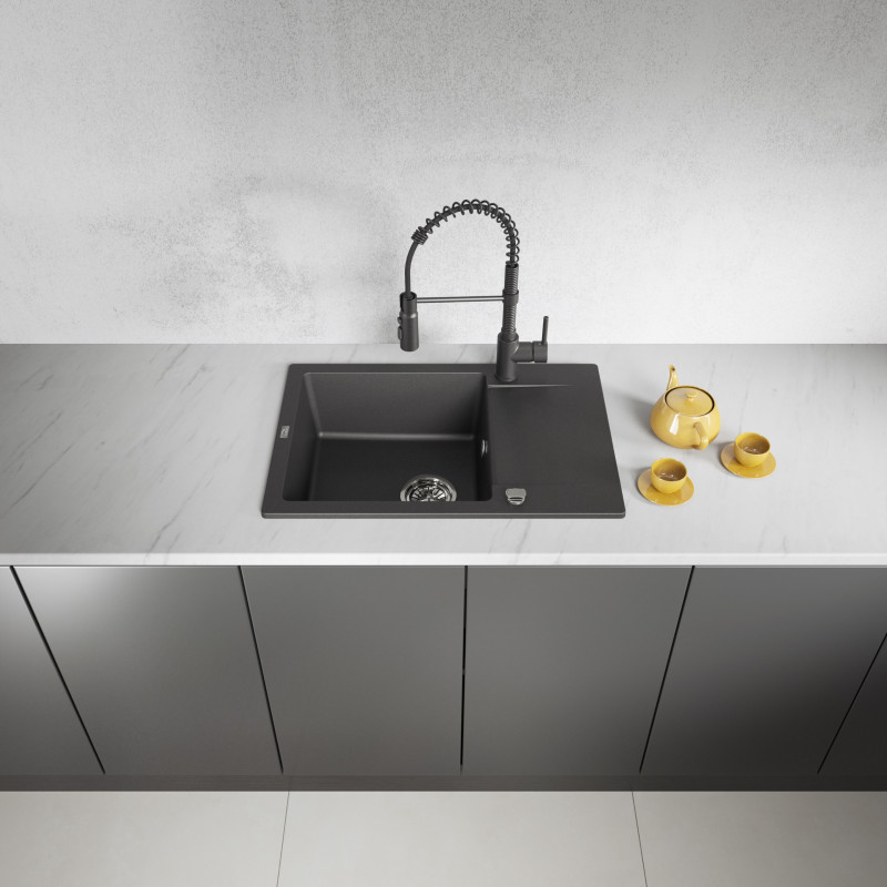 Zlewozmywak Granitowy Jednokomorowy Czarny Zlewozmywak Granitowy Jednokomorowy Czarny