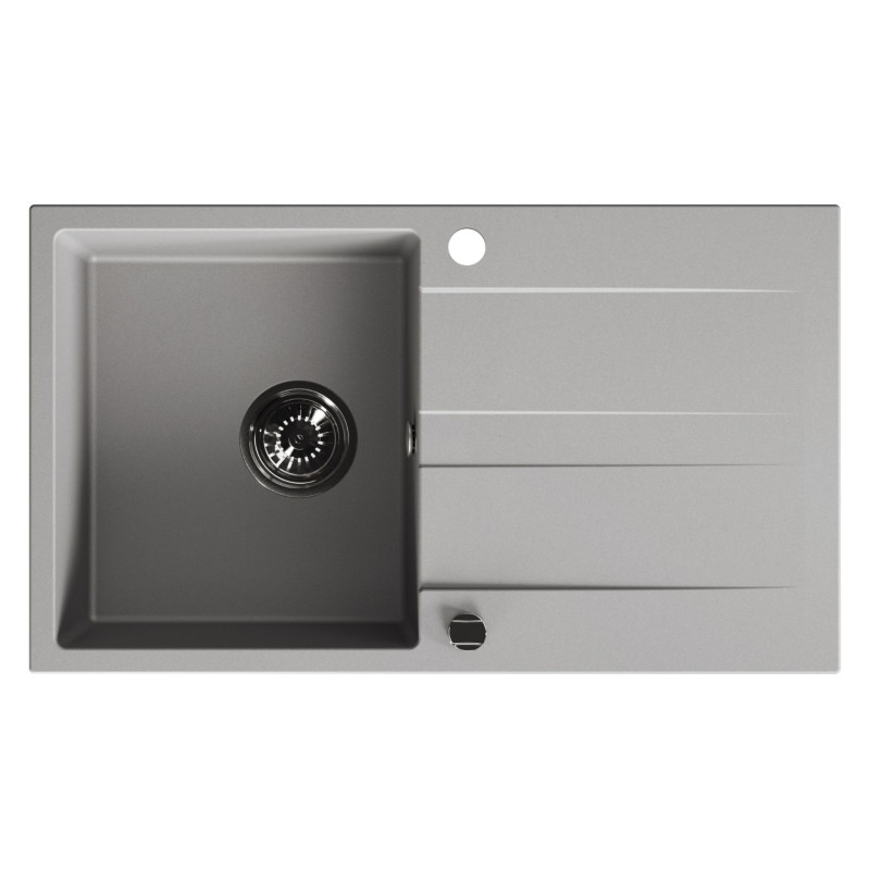 Zlewozmywak Zlew Granitowy Jednokomorowy Szary z Ociekaczem LAUT Zlewozmywak Zlew Granitowy Jednokomorowy Szary z Ociekaczem LAUT